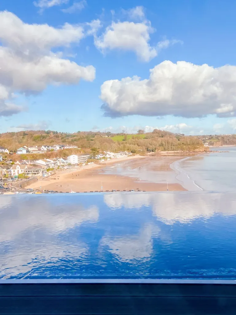 The infinity pool at St Brides Hotel looking out over the sea
