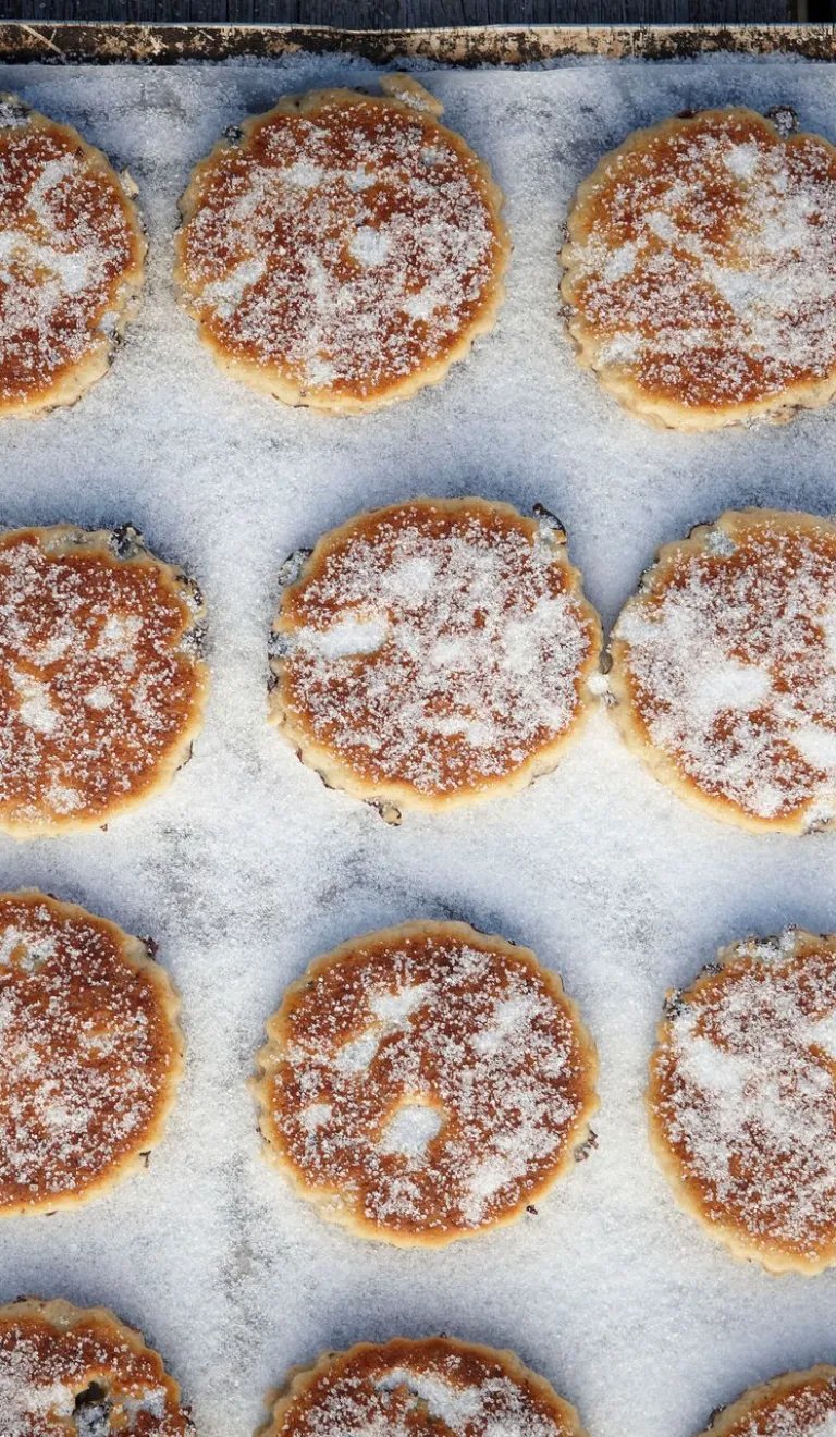 A tray of freshly baked Welsh cakes