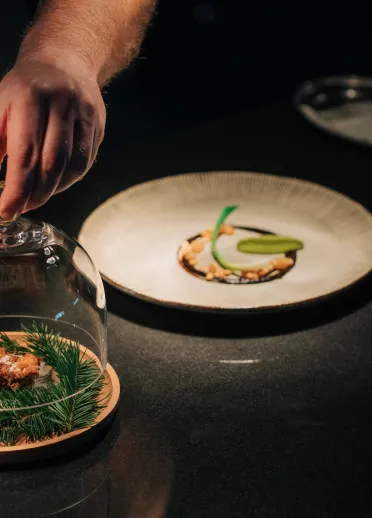 Zwei Gerichte mit Essen