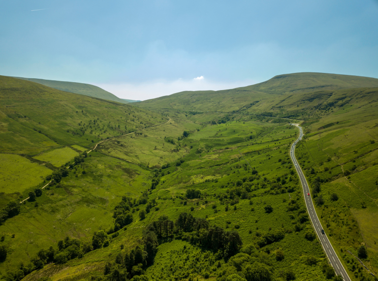 Aerial view of Brecon Beacons