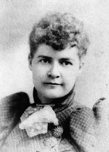 A black and white photograph of  Martha Hughes Cannon