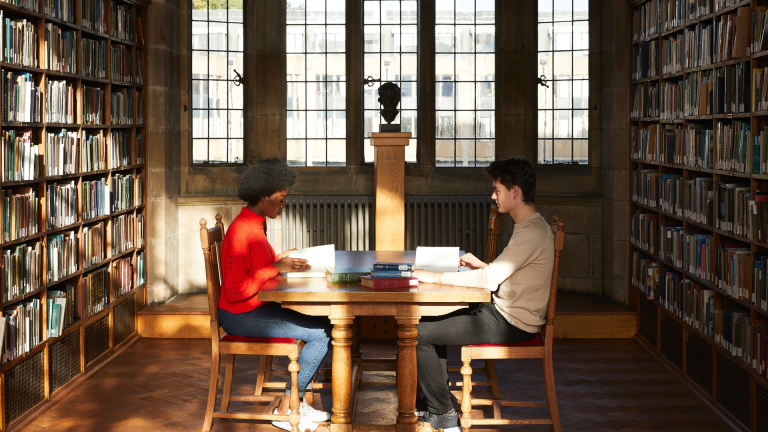 students in Bangor University library