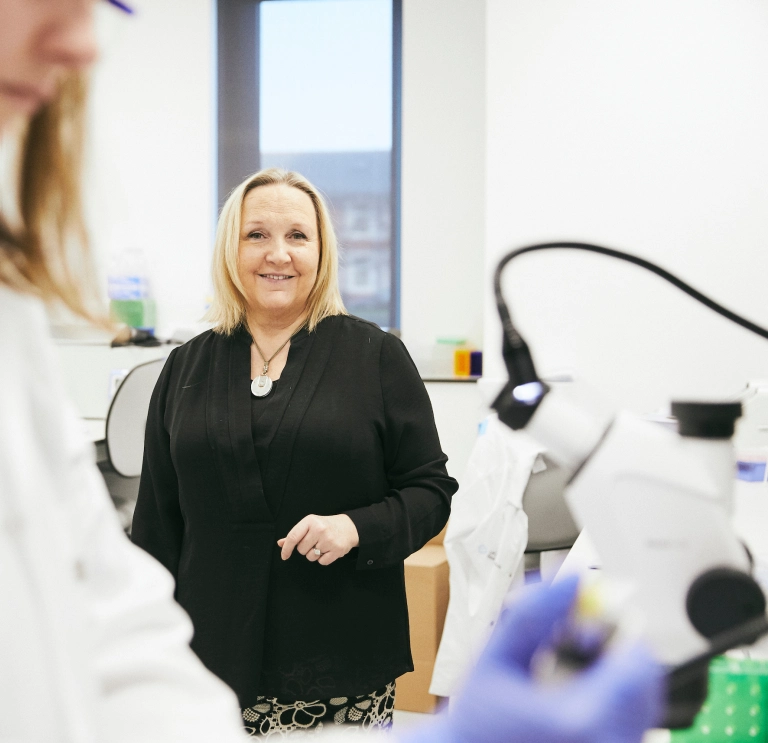 Professor Julie Williams at Cardiff University's Hadyn Ellis building