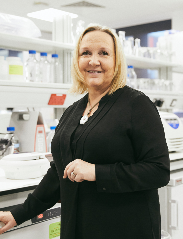 Professor Julie Williams at Cardiff University's Hadyn Ellis building