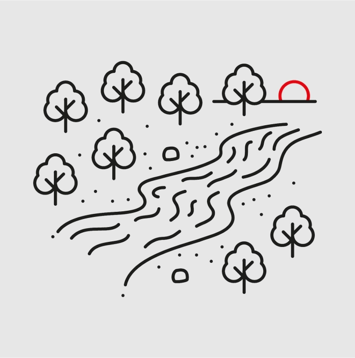 Illustration of a ford crossing