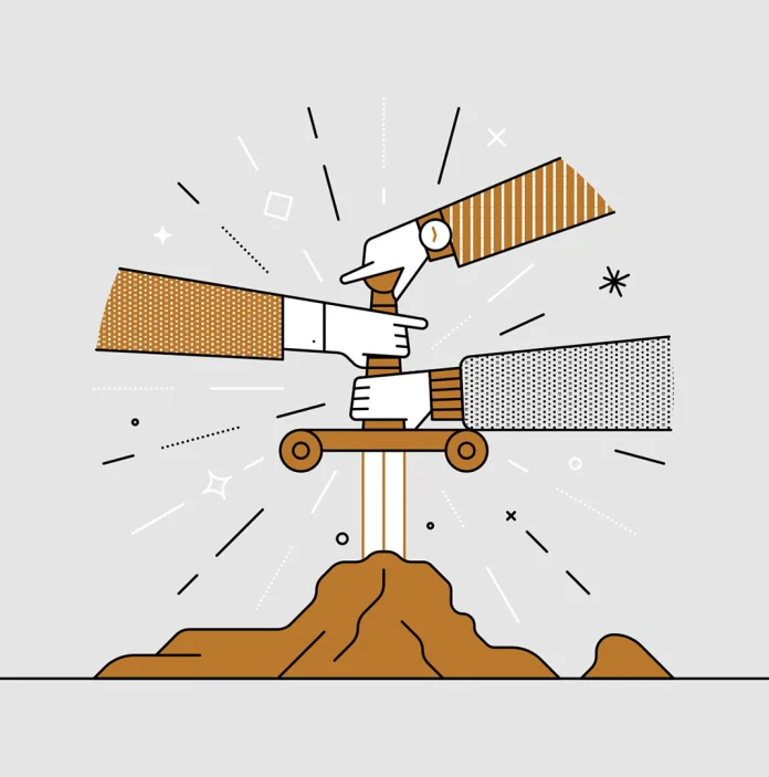 Infographic of  hands trying to pull a sword out of the stone