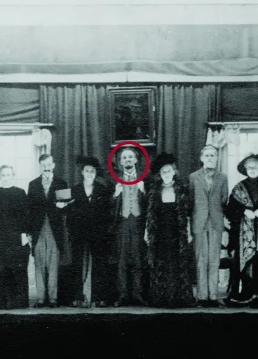 An image of Richard Burton on stage with other actors in Pygmalion theatre production