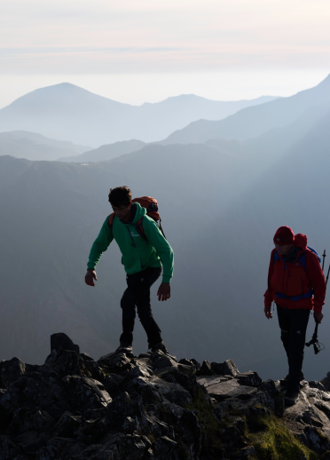 climbers on Crib Goch, Snowdonia
