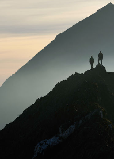 Walkers on Crib Goch, Snowdonia