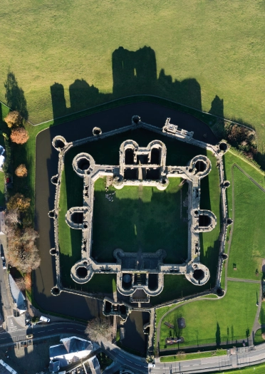 Aerial view of Beaumaris Castle
