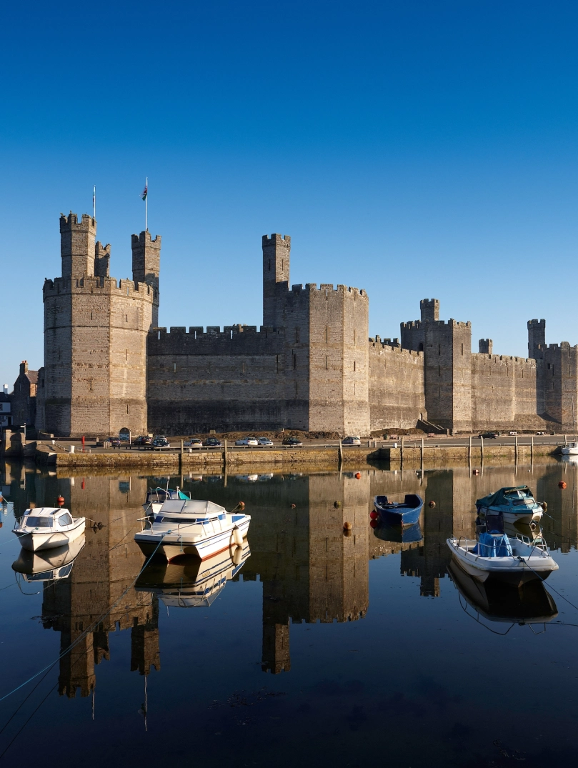 General view from the south Caernarfon Castle 