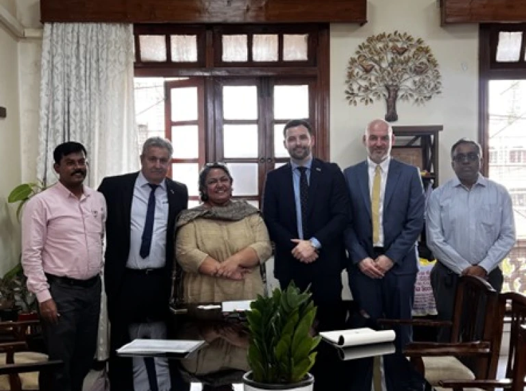 Row of students and teachers