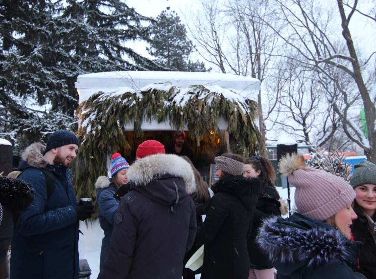 Photograph of attendees at St David's Day reception networking