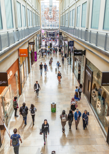 shopping in St David's 2 Shopping Centre, Cardiff