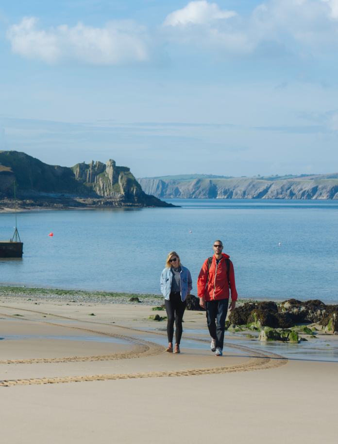 Couple seul plage, Caldey Island