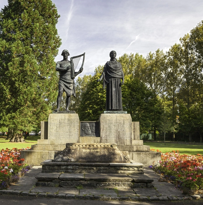 The memorial for Evan James and James James in Ynysangharad Park