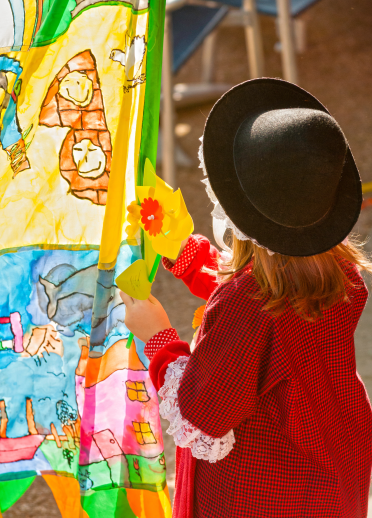 Girl in traditional Welsh costume