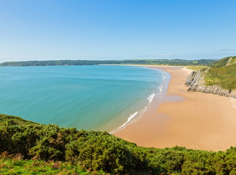 Tor Bay,View towards Oxwich, Beach near Penmaen, Gower Peninsula, Swansea County