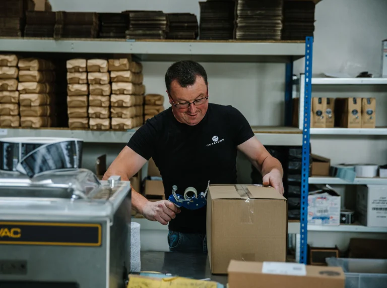 Coaltown Coffee, packing beans