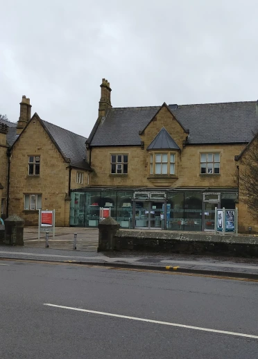 The exterior of a brown brick building.